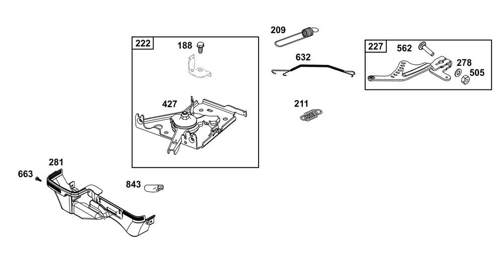 Controls Group Diagram and Parts List for 19L236-0143-F1 100000 - 19Z999 Briggs and Stratton Engine
